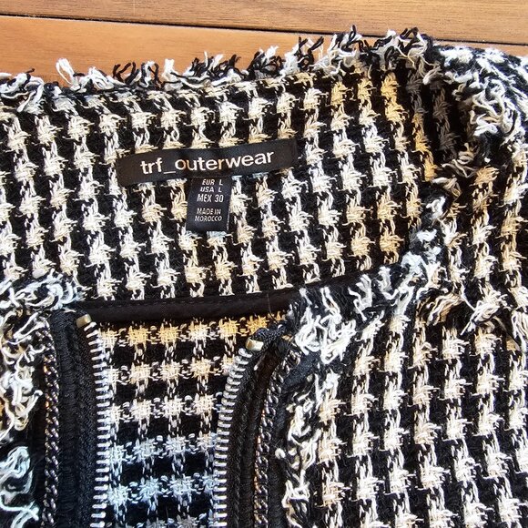 Black and White Jacket with zipper closure - Zara - Picture 3 of 7